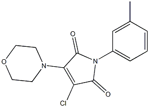 3-chloro-1-(3-methylphenyl)-4-(4-morpholinyl)-1H-pyrrole-2,5-dione,,结构式