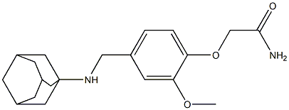 2-{4-[(1-adamantylamino)methyl]-2-methoxyphenoxy}acetamide Struktur