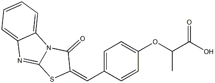 2-{4-[(3-oxo[1,3]thiazolo[3,2-a]benzimidazol-2(3H)-ylidene)methyl]phenoxy}propanoic acid Structure