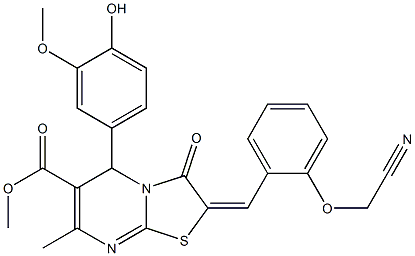 methyl 2-[2-(cyanomethoxy)benzylidene]-5-(4-hydroxy-3-methoxyphenyl)-7-methyl-3-oxo-2,3-dihydro-5H-[1,3]thiazolo[3,2-a]pyrimidine-6-carboxylate|