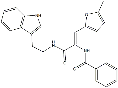 N-[1-({[2-(1H-indol-3-yl)ethyl]amino}carbonyl)-2-(5-methyl-2-furyl)vinyl]benzamide 结构式