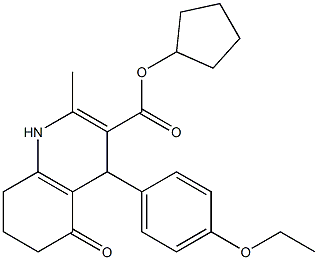 cyclopentyl 4-[4-(ethyloxy)phenyl]-2-methyl-5-oxo-1,4,5,6,7,8-hexahydroquinoline-3-carboxylate Struktur