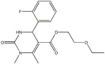 2-ethoxyethyl 4-(2-fluorophenyl)-1,6-dimethyl-2-oxo-1,2,3,4-tetrahydro-5-pyrimidinecarboxylate 化学構造式