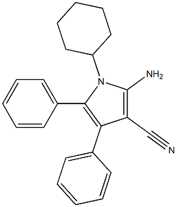 2-amino-1-cyclohexyl-4,5-diphenyl-1H-pyrrole-3-carbonitrile 结构式