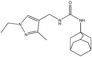 N-(1-adamantyl)-N'-[(1-ethyl-3-methyl-1H-pyrazol-4-yl)methyl]urea Struktur