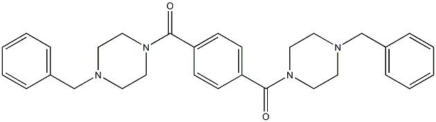 1-benzyl-4-{4-[(4-benzyl-1-piperazinyl)carbonyl]benzoyl}piperazine Struktur