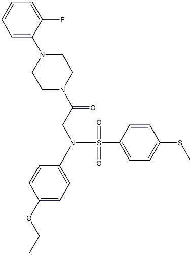 N-(4-ethoxyphenyl)-N-{2-[4-(2-fluorophenyl)-1-piperazinyl]-2-oxoethyl}-4-(methylsulfanyl)benzenesulfonamide Structure
