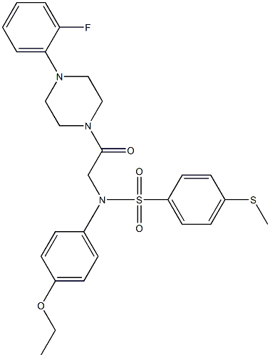 N-(4-ethoxyphenyl)-N-{2-[4-(2-fluorophenyl)-1-piperazinyl]-2-oxoethyl}-4-(methylsulfanyl)benzenesulfonamide Struktur