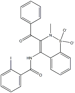 N-(3-benzoyl-2-methyl-1,1-dioxido-2H-1,2-benzothiazin-4-yl)-2-iodobenzamide Struktur