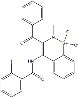 N-(3-benzoyl-2-methyl-1,1-dioxido-2H-1,2-benzothiazin-4-yl)-2-iodobenzamide Structure