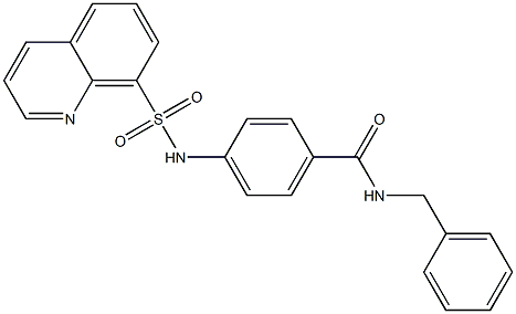 N-benzyl-4-[(8-quinolinylsulfonyl)amino]benzamide 化学構造式