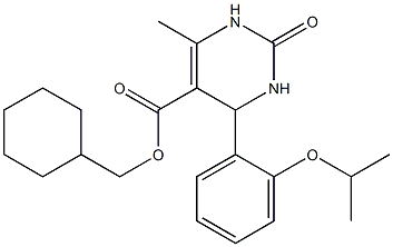 cyclohexylmethyl 4-(2-isopropoxyphenyl)-6-methyl-2-oxo-1,2,3,4-tetrahydro-5-pyrimidinecarboxylate Structure