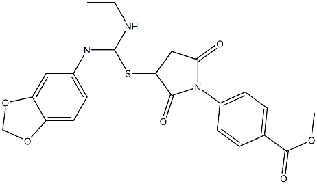 methyl 4-(3-{[(1,3-benzodioxol-5-ylimino)(ethylamino)methyl]sulfanyl}-2,5-dioxo-1-pyrrolidinyl)benzoate|