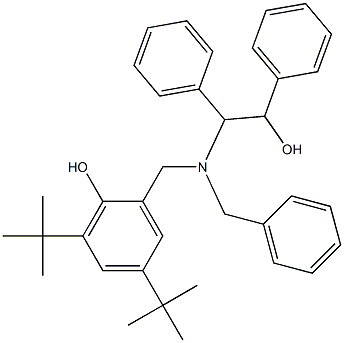 2-{[benzyl(2-hydroxy-1,2-diphenylethyl)amino]methyl}-4,6-ditert-butylphenol 结构式