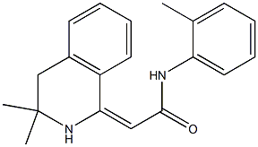 2-(3,3-dimethyl-3,4-dihydro-1(2H)-isoquinolinylidene)-N-(2-methylphenyl)acetamide 结构式