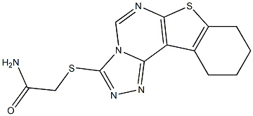 2-(8,9,10,11-tetrahydro[1]benzothieno[3,2-e][1,2,4]triazolo[4,3-c]pyrimidin-3-ylsulfanyl)acetamide,,结构式