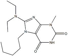 8-(diethylamino)-3-methyl-7-pentyl-3,7-dihydro-1H-purine-2,6-dione,,结构式