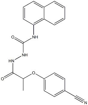 2-[2-(4-cyanophenoxy)propanoyl]-N-(1-naphthyl)hydrazinecarboxamide Struktur