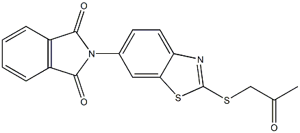 2-{2-[(2-oxopropyl)sulfanyl]-1,3-benzothiazol-6-yl}-1H-isoindole-1,3(2H)-dione Struktur