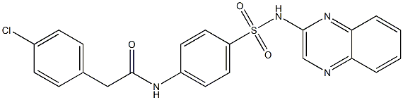 2-(4-chlorophenyl)-N-{4-[(2-quinoxalinylamino)sulfonyl]phenyl}acetamide,,结构式