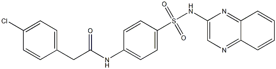 2-(4-chlorophenyl)-N-{4-[(2-quinoxalinylamino)sulfonyl]phenyl}acetamide Struktur