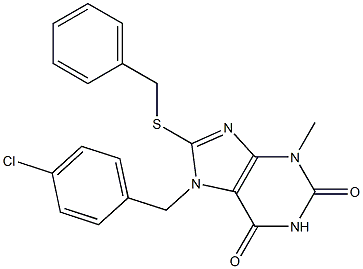 7-[(4-chlorophenyl)methyl]-3-methyl-8-[(phenylmethyl)sulfanyl]-3,7-dihydro-1H-purine-2,6-dione