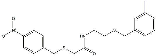 2-({4-nitrobenzyl}sulfanyl)-N-{2-[(3-methylbenzyl)sulfanyl]ethyl}acetamide Structure