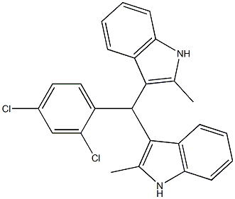 3-[(2,4-dichlorophenyl)(2-methyl-1H-indol-3-yl)methyl]-2-methyl-1H-indole 化学構造式