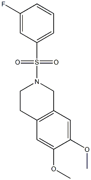 2-[(3-fluorophenyl)sulfonyl]-6,7-dimethoxy-1,2,3,4-tetrahydroisoquinoline Struktur