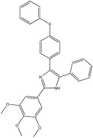 5-phenyl-4-[4-(phenylsulfanyl)phenyl]-2-(3,4,5-trimethoxyphenyl)-1H-imidazole Struktur