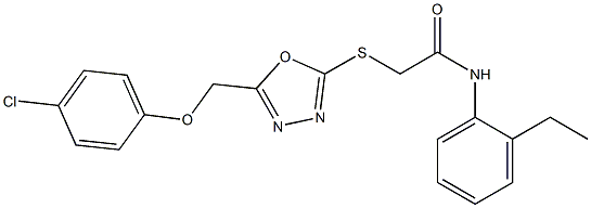 2-({5-[(4-chlorophenoxy)methyl]-1,3,4-oxadiazol-2-yl}sulfanyl)-N-(2-ethylphenyl)acetamide