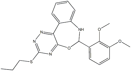 6-(2,3-dimethoxyphenyl)-3-(propylsulfanyl)-6,7-dihydro[1,2,4]triazino[5,6-d][3,1]benzoxazepine Structure