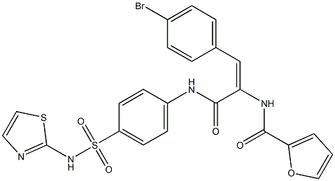 N-[2-(4-bromophenyl)-1-({4-[(1,3-thiazol-2-ylamino)sulfonyl]anilino}carbonyl)vinyl]-2-furamide Structure