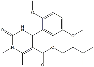 isopentyl 4-(2,5-dimethoxyphenyl)-1,6-dimethyl-2-oxo-1,2,3,4-tetrahydro-5-pyrimidinecarboxylate,,结构式