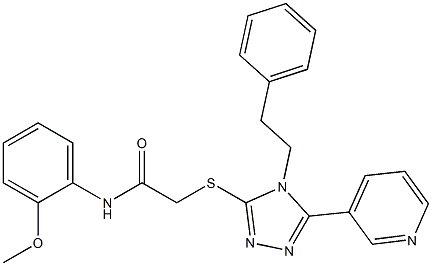 N-(2-methoxyphenyl)-2-{[4-(2-phenylethyl)-5-(3-pyridinyl)-4H-1,2,4-triazol-3-yl]sulfanyl}acetamide Structure