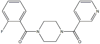 1-(2-fluorobenzoyl)-4-(3-pyridinylcarbonyl)piperazine 化学構造式