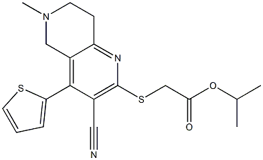 isopropyl {[3-cyano-6-methyl-4-(2-thienyl)-5,6,7,8-tetrahydro[1,6]naphthyridin-2-yl]sulfanyl}acetate Structure