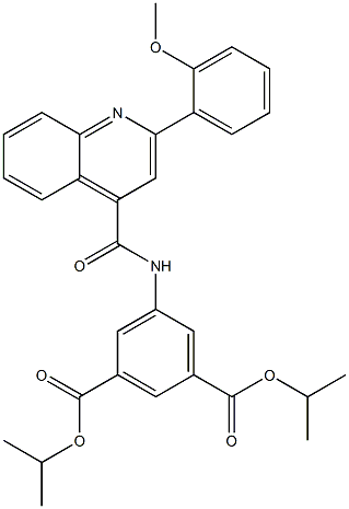 diisopropyl 5-({[2-(2-methoxyphenyl)-4-quinolinyl]carbonyl}amino)isophthalate,,结构式