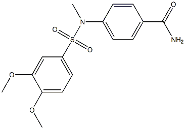 4-[[(3,4-dimethoxyphenyl)sulfonyl](methyl)amino]benzamide Struktur