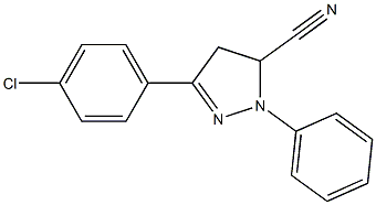 3-(4-chlorophenyl)-1-phenyl-4,5-dihydro-1H-pyrazole-5-carbonitrile,,结构式