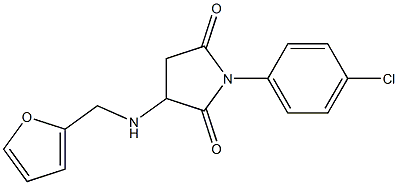 1-(4-chlorophenyl)-3-[(2-furylmethyl)amino]-2,5-pyrrolidinedione,,结构式