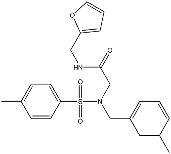 N-(2-furylmethyl)-2-{(3-methylbenzyl)[(4-methylphenyl)sulfonyl]amino}acetamide 结构式