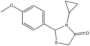 3-cyclopropyl-2-(4-methoxyphenyl)-1,3-thiazolidin-4-one,,结构式