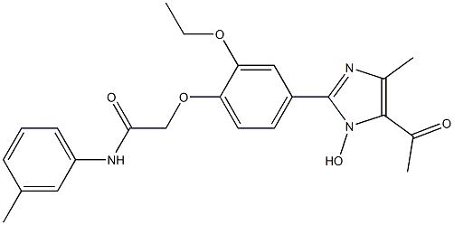 2-[4-(5-acetyl-1-hydroxy-4-methyl-1H-imidazol-2-yl)-2-ethoxyphenoxy]-N-(3-methylphenyl)acetamide 结构式