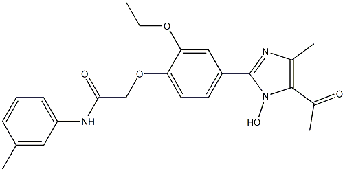 2-[4-(5-acetyl-1-hydroxy-4-methyl-1H-imidazol-2-yl)-2-ethoxyphenoxy]-N-(3-methylphenyl)acetamide Structure