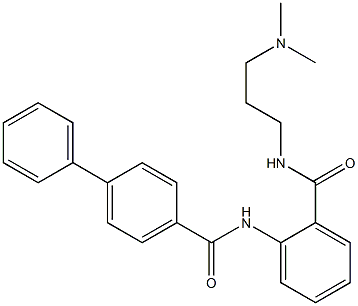 N-[2-({[3-(dimethylamino)propyl]amino}carbonyl)phenyl][1,1'-biphenyl]-4-carboxamide 化学構造式