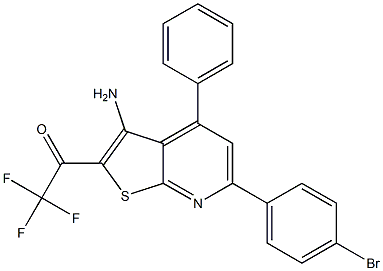 1-[3-amino-6-(4-bromophenyl)-4-phenylthieno[2,3-b]pyridin-2-yl]-2,2,2-trifluoroethanone Structure