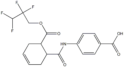 4-[({6-[(2,2,3,3-tetrafluoropropoxy)carbonyl]-3-cyclohexen-1-yl}carbonyl)amino]benzoic acid 化学構造式