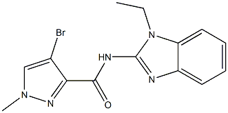 4-bromo-N-(1-ethyl-1H-benzimidazol-2-yl)-1-methyl-1H-pyrazole-3-carboxamide 结构式