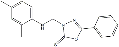 3-[(2,4-dimethylanilino)methyl]-5-phenyl-1,3,4-oxadiazole-2(3H)-thione Structure